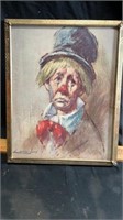 Framed sad clown