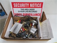 Lot: Security Camera, w; sign