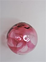 Large 7 " Vintage Hand Blown  Art Glass Ball