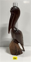 Vtg Hand Carved Ironwood Pelican Gorgeous