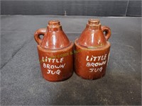 Vintage Little Brown Jug Salt & Pepper Shakers