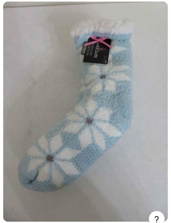 CuddlDuds Floral Sherpa Lined Slipper Lounge Socks