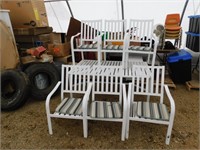 Metal deck table & 6 chairs