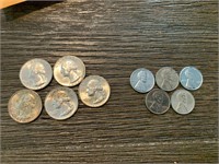 (5) 1963 D Quarters, (5) 1943 Steel Pennies
