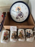 Norman Rockwell Cups and Clock