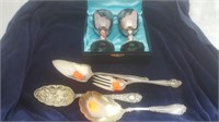 6 Pieces Of Victorian Plated Tableware.