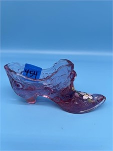 Fenton Glass Shoe - Signed