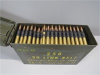 250 Round ammo can of linked .30-06 ammunition in