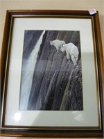 Framed Mountain Goat Print 12.5" x 15.5"