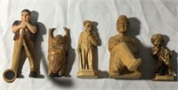 Wooden Hand Carved Figures (5)