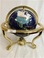 WORLD GLOBE WITH GOLD LINES/TRIM MOTHER OF PEARL &