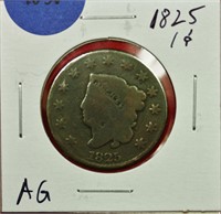 1825 Coronet Head Cent AG