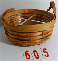 Divided Round Serving Basket with Plastic Liner