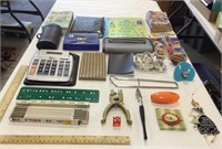 Office lot w/ notebooks, rulers, & magnetic pen