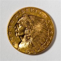 1913 $2.50 Gold Indian Quarter Eagle Coin