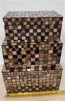 Set of 3 Mosaic storage nesting Boxes