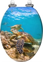 Resin Toilet Seat - Sea Turtles, Quick Release