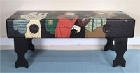 Japanese Painted Coffee Table w/ Storage