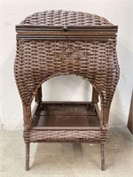 Wicker Standing Sewing Basket