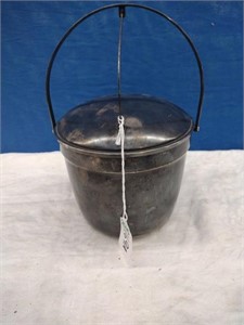 Crescent Metal Ice Bucket & Tongs