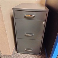3 Drawer Metal File Cabinet 14"x27"x18"  (R# 212)