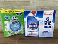 6 pack Clorox toilet cleaner & 4 pack scrubbing