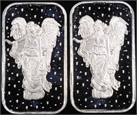 (2) 1 OZ .999 SILVER GUARDIAN ANGEL BARS