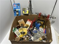 Box lot of misc tools & contents