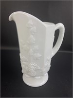 Westmoreland Grape Leaf Panel Milk Glass Pitcher