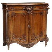 FRENCH PROVINCIAL LOUIS XV STYLE WALNUT SIDEBOARD