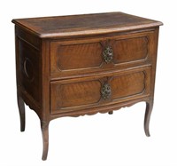 FRENCH PROVINCIAL LOUIS XV STYLE WALNUT COMMODE