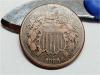OF) 1866 US Two cent piece