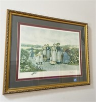 "BERRY PICKERS" BY JAS. S. KING - PRINT - FRAMED