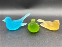 Westmoreland Miniature Frosted Glass Birds