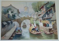 Cao da Qing, Original Watercolor on Paper