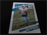 Tua Tagovailoa signed football card COA