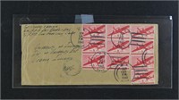US Stamps #C25 x10 on US Navy Cover (June 15, 1945