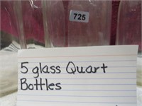 5 Glass Quart Bottles