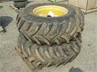 (2) 18.4-26 Rear Tractor Tires & Rims