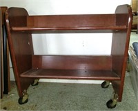 rolling record album/book mahogany shelf