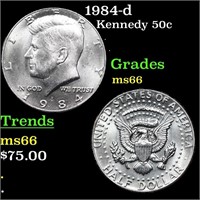 1984-d Kennedy Half Dollar 50c Grades GEM+ Unc