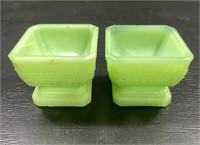 Antique Jadeite Footed Dishes