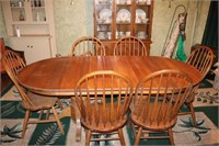 Walter of Wabash oak dining room suite with twin