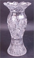 An American brilliant cut glass vase, 11" high