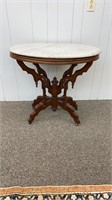 Oval Victorian marble top table