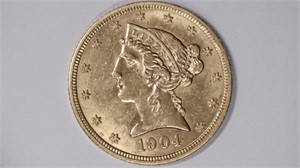 1904 Liberty Head Gold $5
