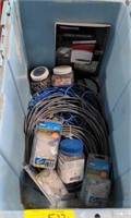 Tote of wires washers and more