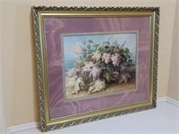 Floral Framed & Matted Print is 37½ x 32½