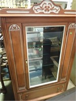 DECORATED FRONT GLASS DOOR HUTCH 32x16x55