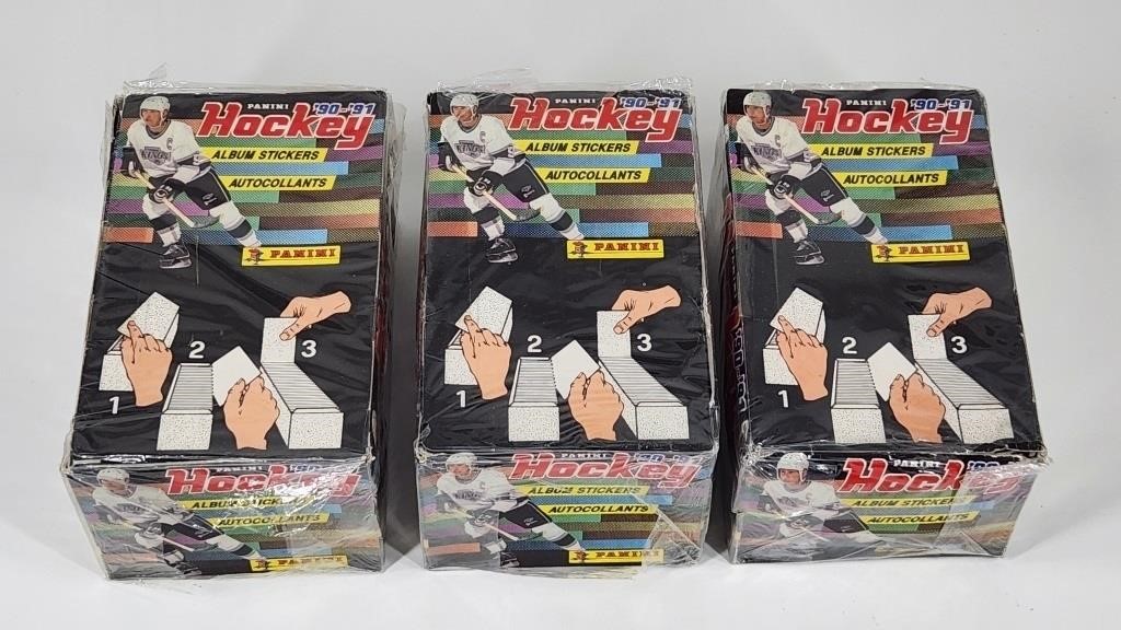 3) 1990-91 PANINI HOCKEY ALBUM STICKERS SEALED